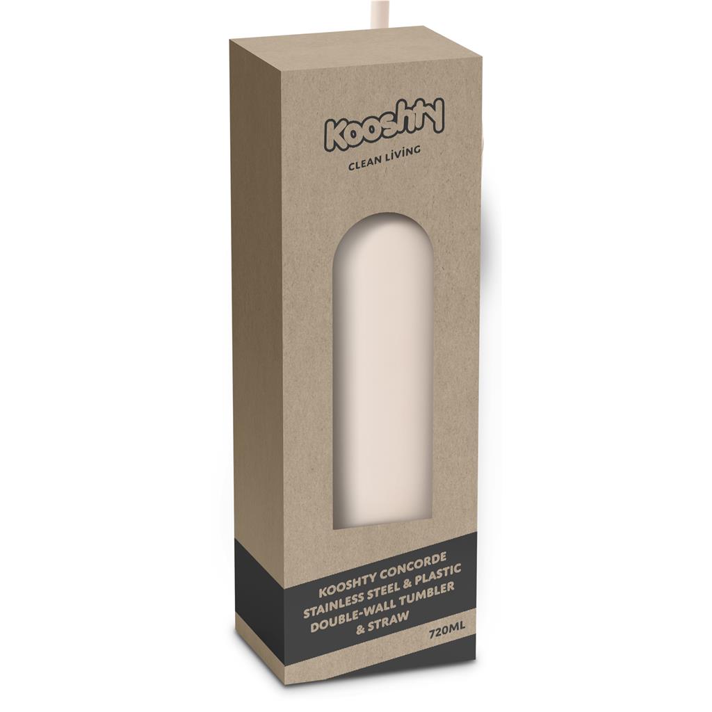 Kooshty Concorde Stainless Steel & Plastic Double-Wall Tumbler & Straw - 720ml Mirelle Leather and Lifestyle