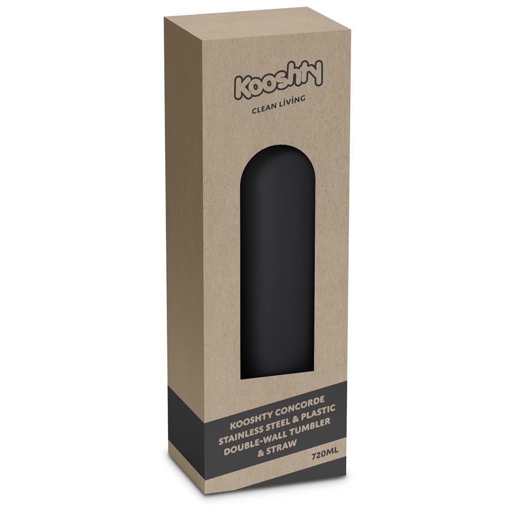 Kooshty Concorde Stainless Steel & Plastic Double-Wall Tumbler & Straw - 720ml Mirelle Leather and Lifestyle