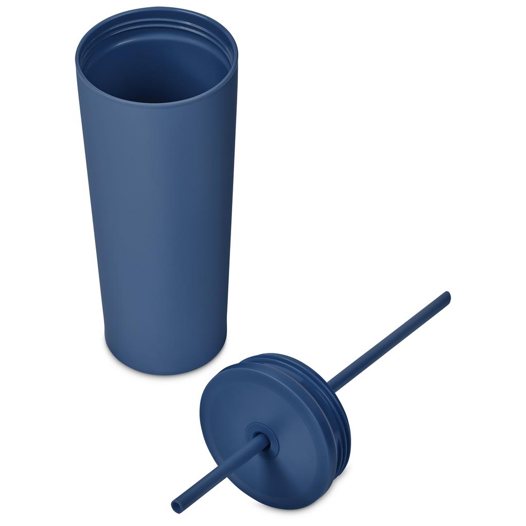 Kooshty Concorde Stainless Steel & Plastic Double-Wall Tumbler & Straw - 720ml Mirelle Leather and Lifestyle