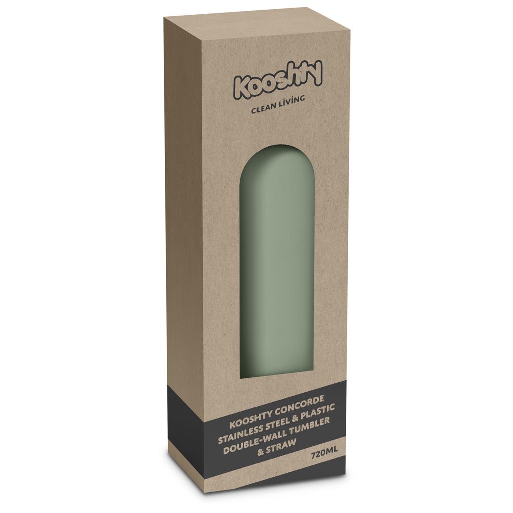 Kooshty Concorde Stainless Steel & Plastic Double-Wall Tumbler & Straw - 720ml Mirelle Leather and Lifestyle