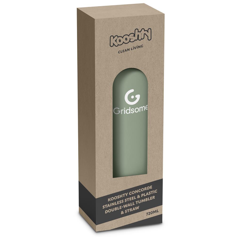 Kooshty Concorde Stainless Steel & Plastic Double-Wall Tumbler & Straw - 720ml Mirelle Leather and Lifestyle