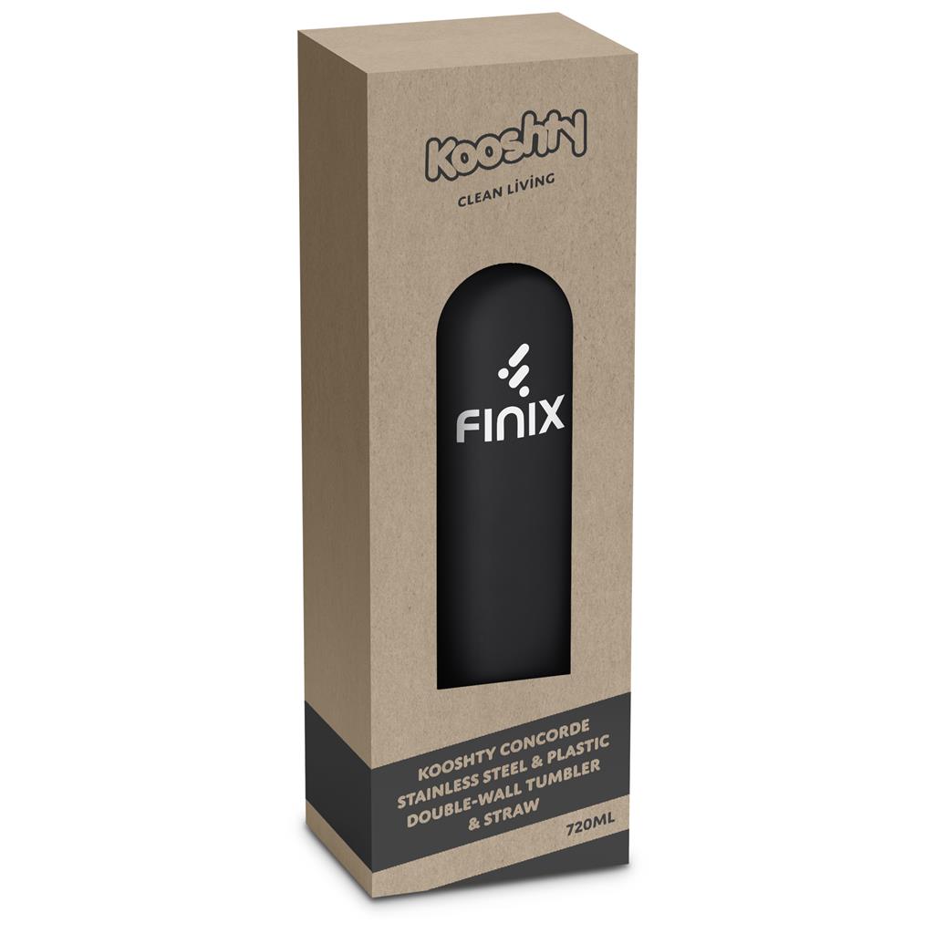 Kooshty Concorde Stainless Steel & Plastic Double-Wall Tumbler & Straw - 720ml Mirelle Leather and Lifestyle