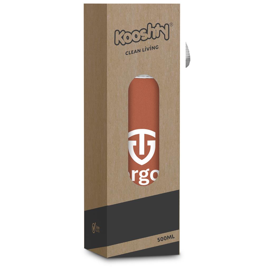 Kooshty Neo Glass Water Bottle - 500ml Mirelle Leather and Lifestyle