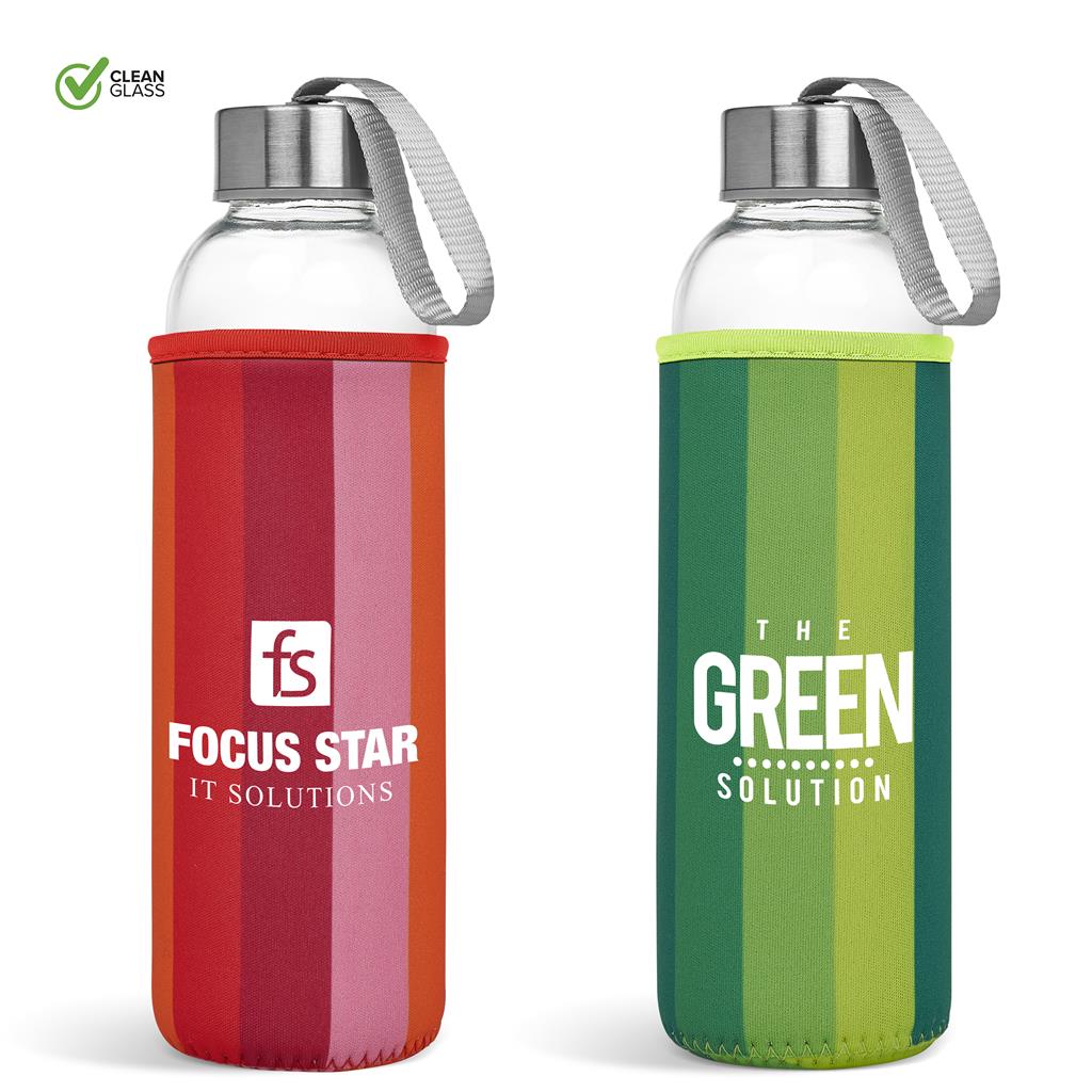 Kooshty Quirky Glass Water Bottle - 500ml Mirelle Leather and Lifestyle