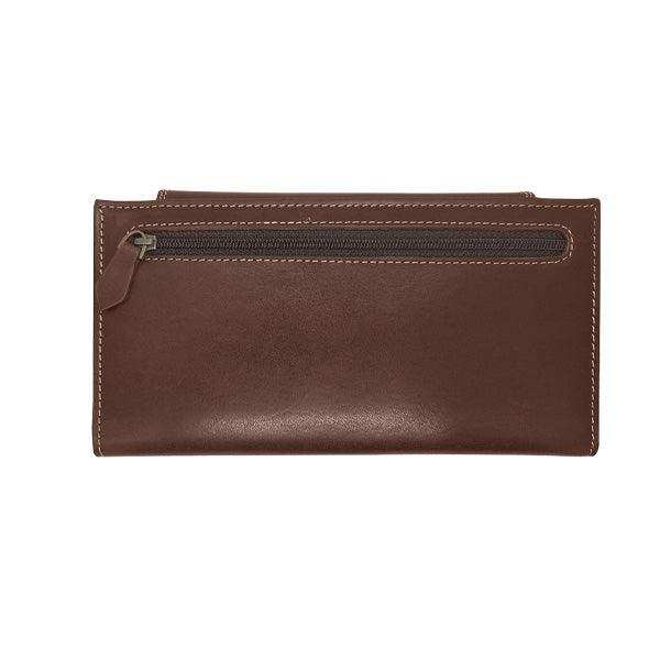 Ladies Genuine Leather Purse with Press Button Closure - Brown - MIRELLE Leather and Lifestyle
