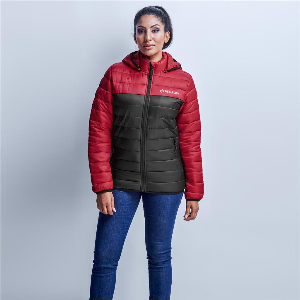 Ladies Kyoto Two-Tone Jacket - Black Red Mirelle Leather and Lifestyle