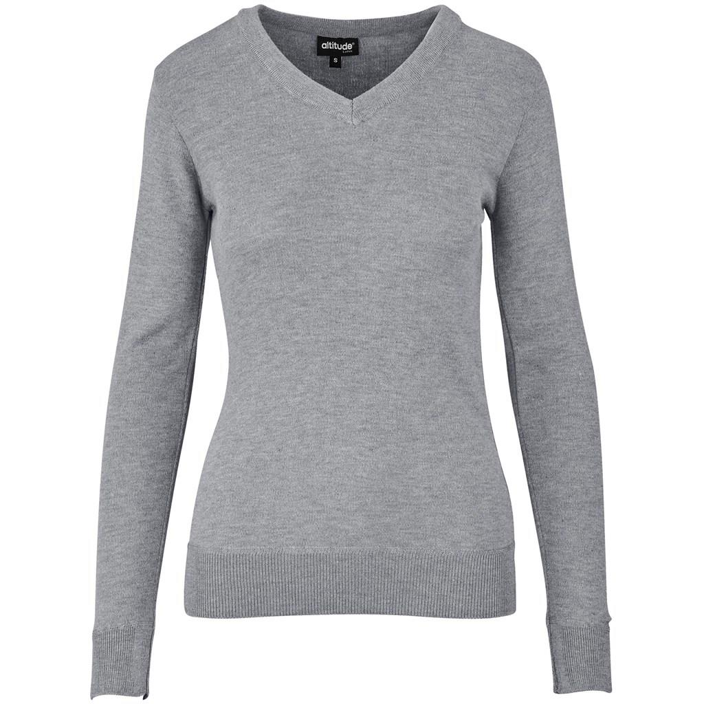 Ladies Long Sleeve Peru V-Neck Jersey - Grey Mirelle Leather and Lifestyle