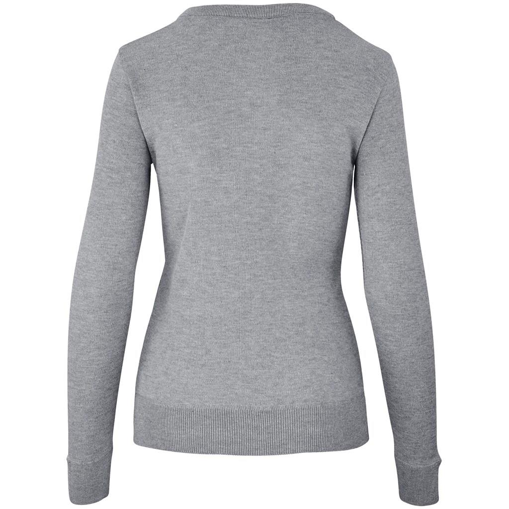 Ladies Long Sleeve Peru V-Neck Jersey - Grey Mirelle Leather and Lifestyle