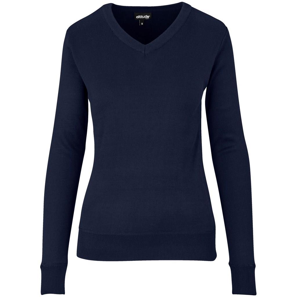 Ladies Long Sleeve Peru V-Neck Jersey - Navy Mirelle Leather and Lifestyle