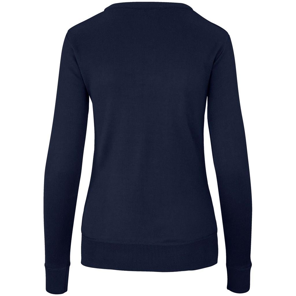 Ladies Long Sleeve Peru V-Neck Jersey - Navy Mirelle Leather and Lifestyle