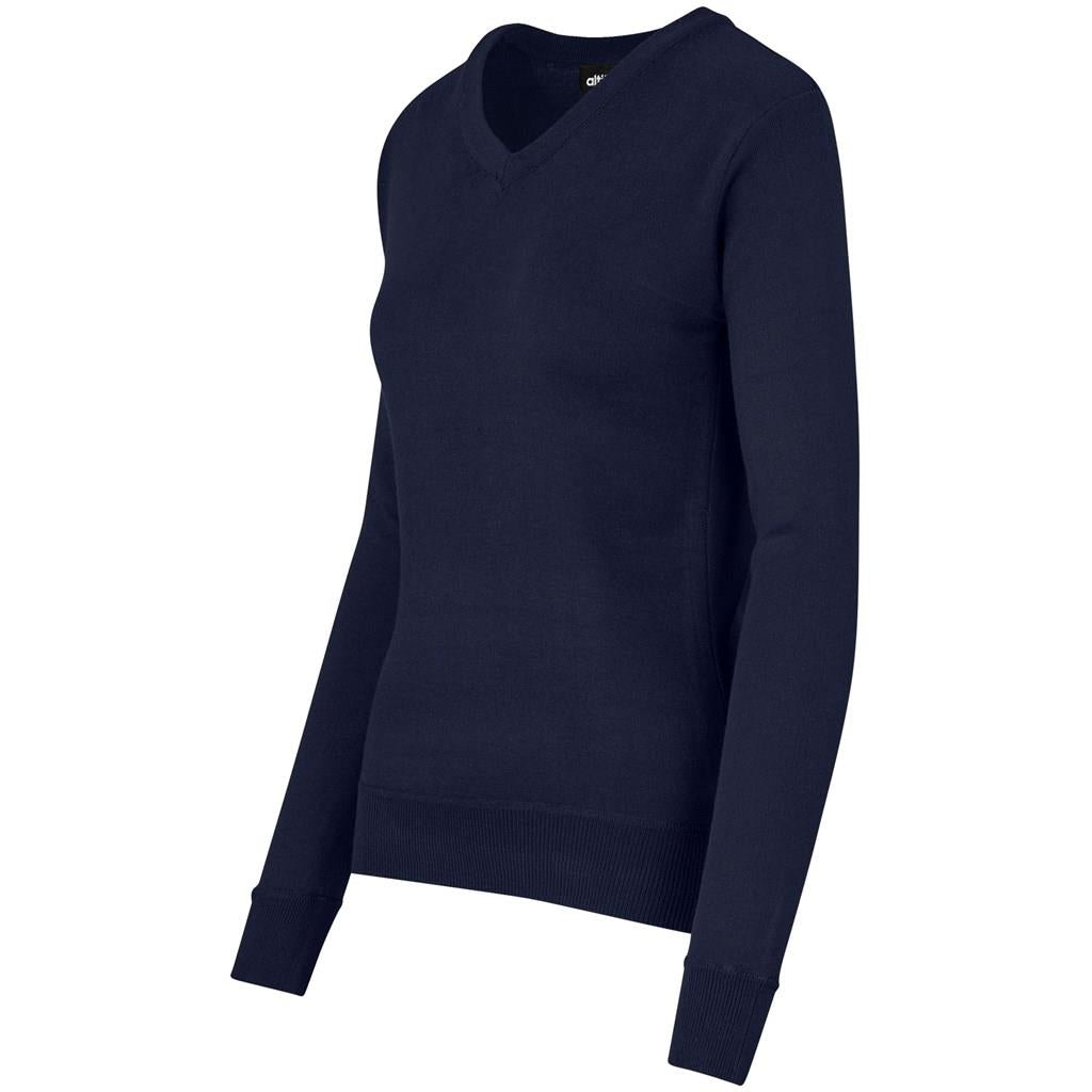 Ladies Long Sleeve Peru V-Neck Jersey - Navy Mirelle Leather and Lifestyle