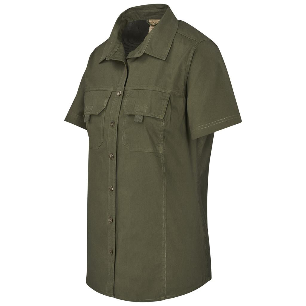 Ladies Short Sleeve Mawenzi Twill Shirt - South Africa - Mirelle Leather and Lifestyle