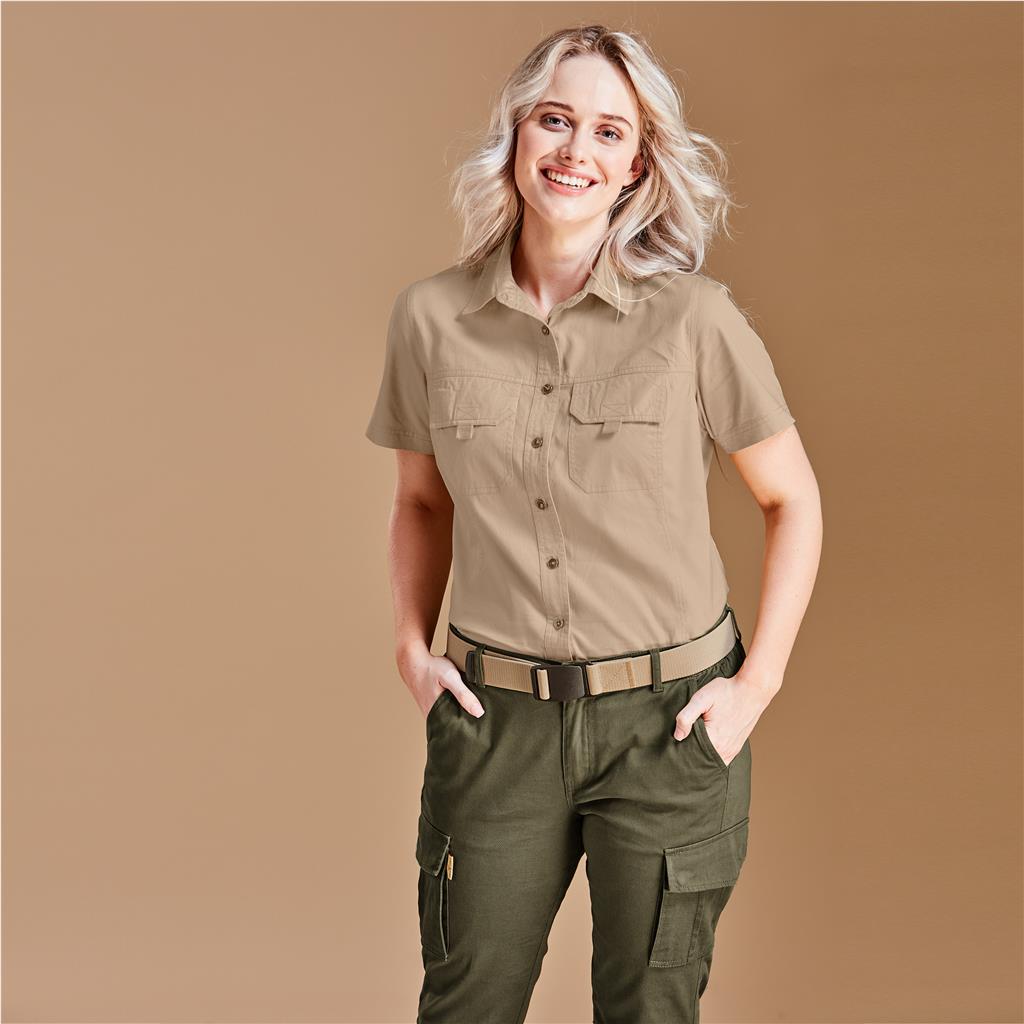 Ladies Short Sleeve Mawenzi Twill Shirt - South Africa - Mirelle Leather and Lifestyle