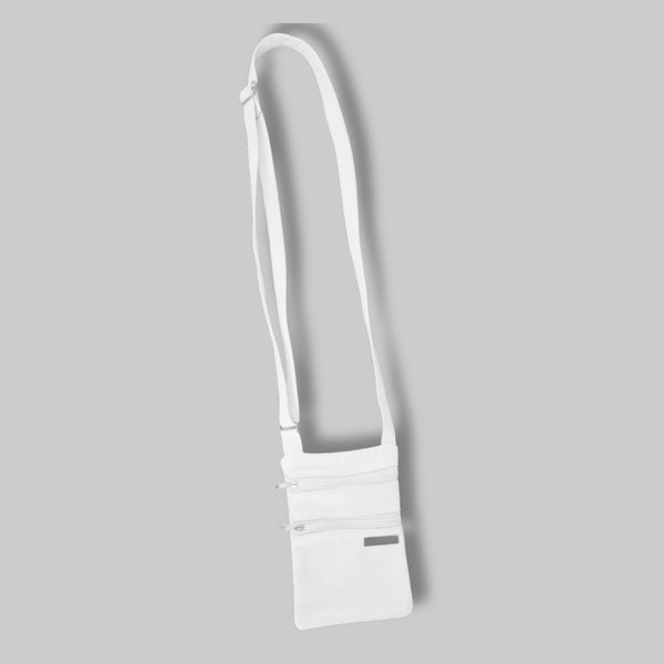 Leather 2-Pocket Crossbody Handbag - Genuine Leather Bag - White | MIRELLE → Featured Special Mirelle Leather and Lifestyle
