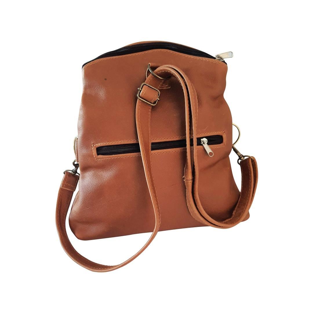 Leather 3-Way Convertible Backpack | Messenger Handbag - MIRELLE ZA Backpack Mirelle Leather and Lifestyle