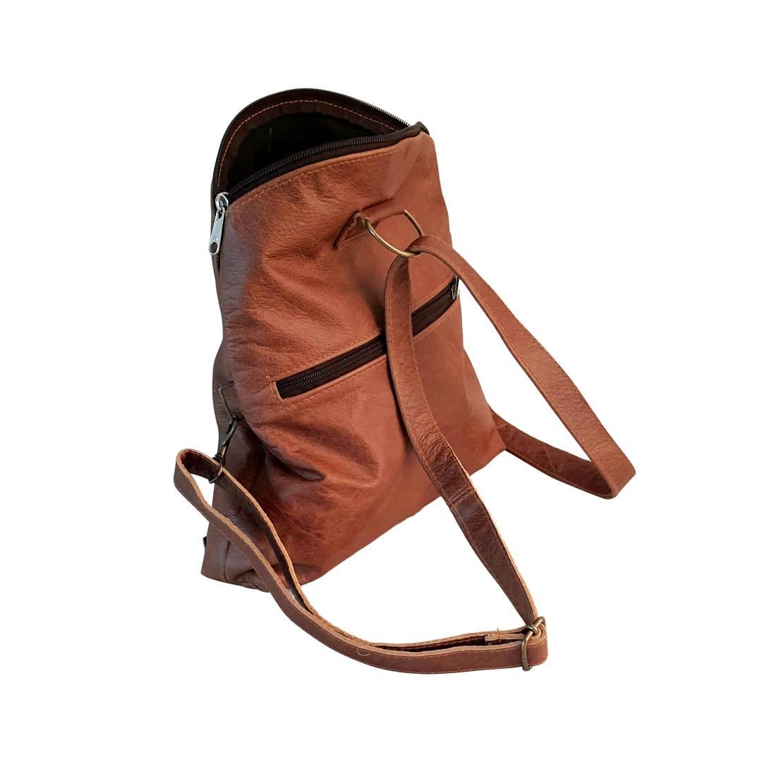 Leather 3-Way Convertible Backpack | Messenger Handbag - MIRELLE ZA Backpack Mirelle Leather and Lifestyle