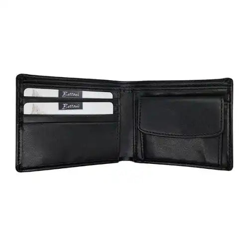 Genuine Leather Two- Fold Wallet - Black - MIRELLE Leather and Lifestyle
