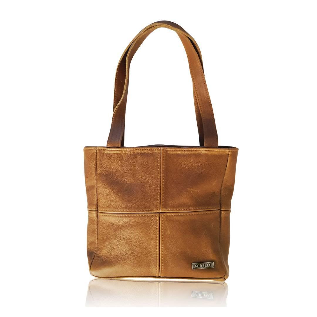 Leather Classic Shopper Handbag - Small | MIRELLE ZA Handbag Mirelle Leather and Lifestyle