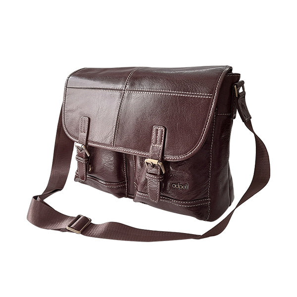 Trendy Messenger Laptop Bag - Genuine Leather - Brown MIRELLE