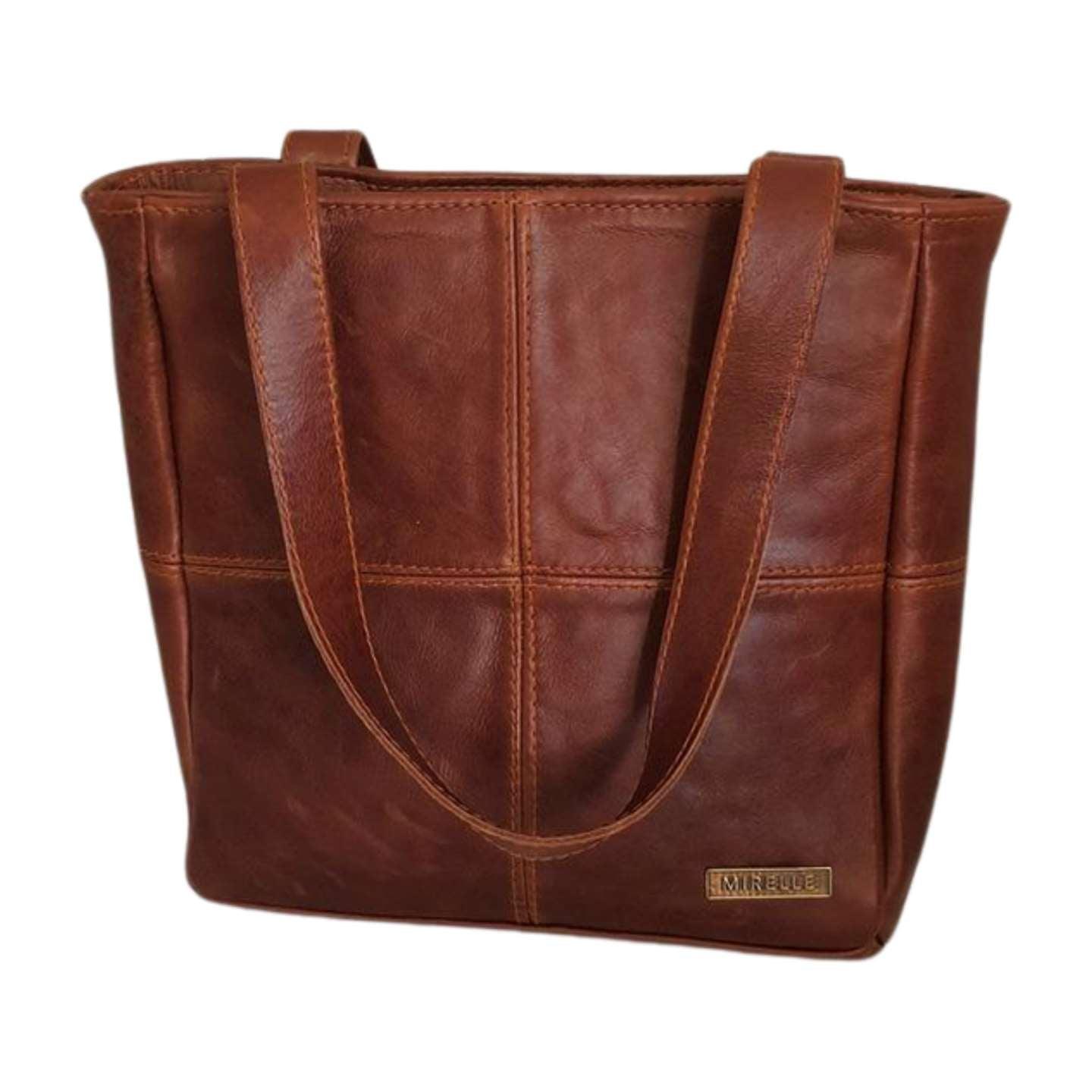 Leather Shopper Handbag - Classic Style | MIRELLE ZA Tote Mirelle Leather and Lifestyle