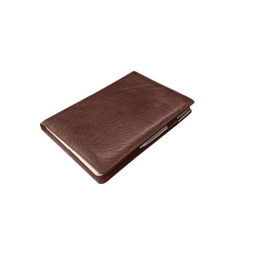 Leather Slip on Notebook Cover with Refillable A5 Notebook - Gold Trim Pages | MIRELLE ZA Folder Mirelle Leather and Lifestyle