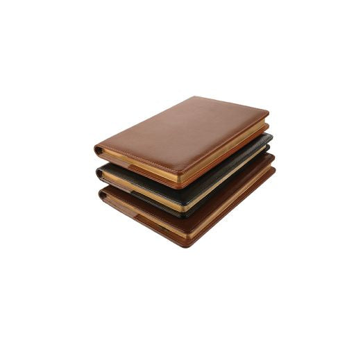 Leather Slip on Notebook Cover with Refillable A5 Notebook - Gold Trim Pages | MIRELLE ZA Folder Mirelle Leather and Lifestyle