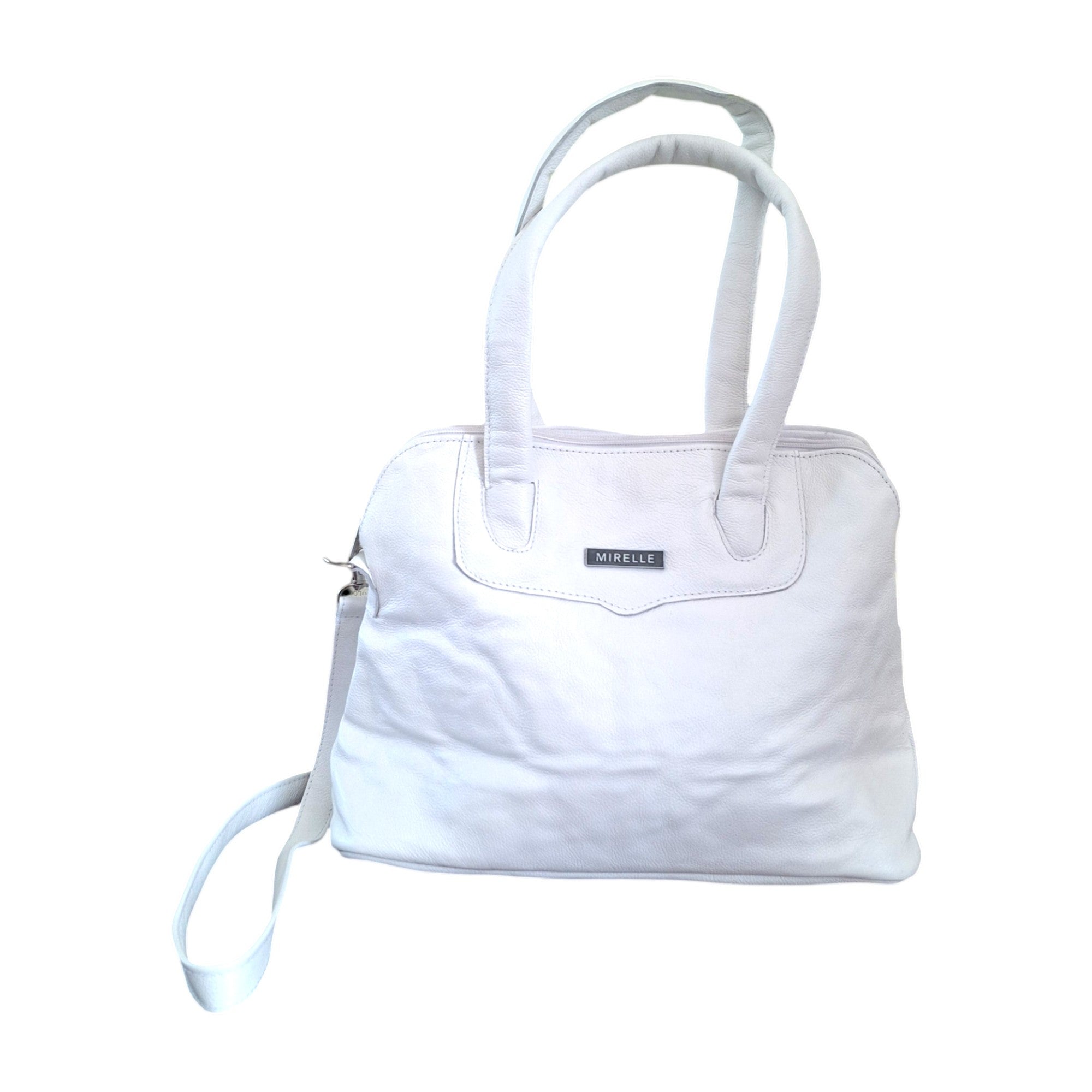 Leather Tote Handbag With Protective Feet - Framed Shape | MIRELLE - South Africa - Mirelle Leather and Lifestyle