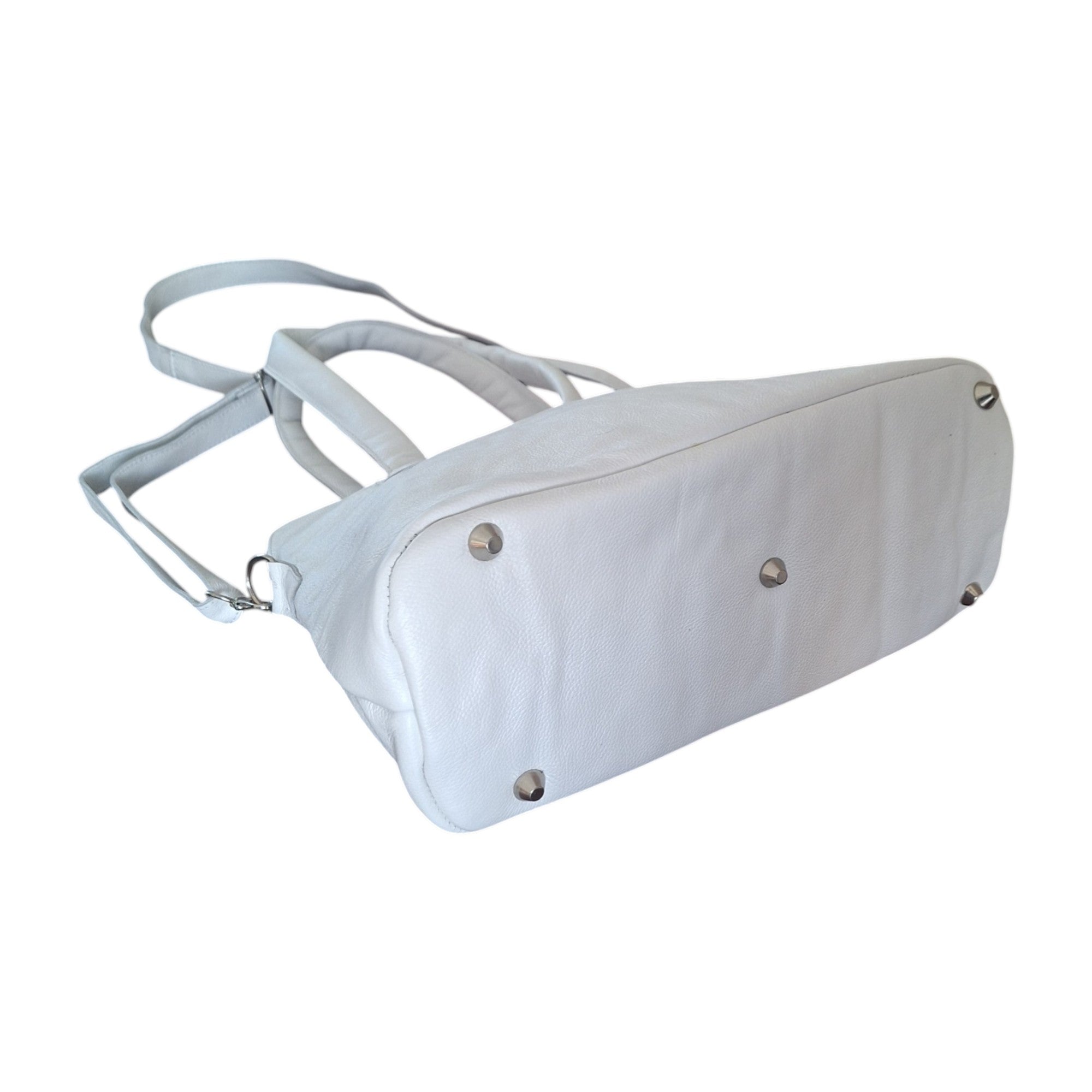 Leather Tote Handbag With Protective Feet - Framed Shape | MIRELLE - South Africa - Mirelle Leather and Lifestyle