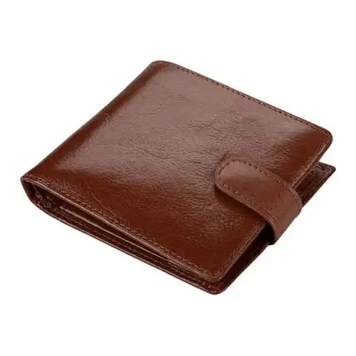 Leather Wallet With Coin Pouch and Tab Closure - Brown | MIRELLE ZA Wallet Mirelle Leather and Lifestyle