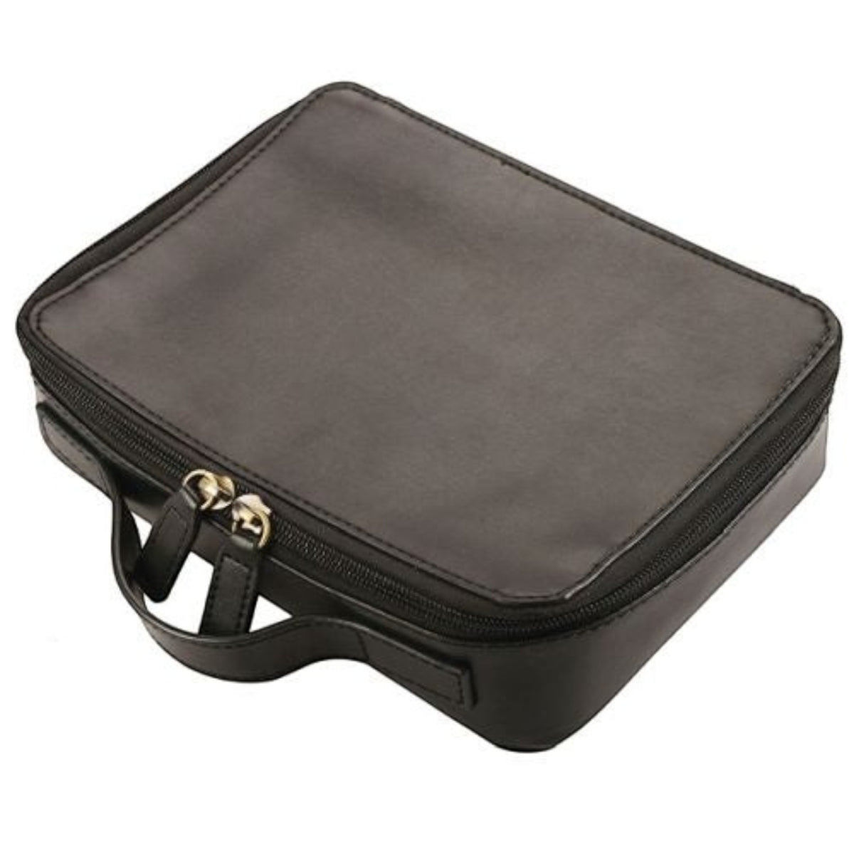 Mirelle Leather and Lifestyle black genuine leather utility bag with a top zip and front carry handle.