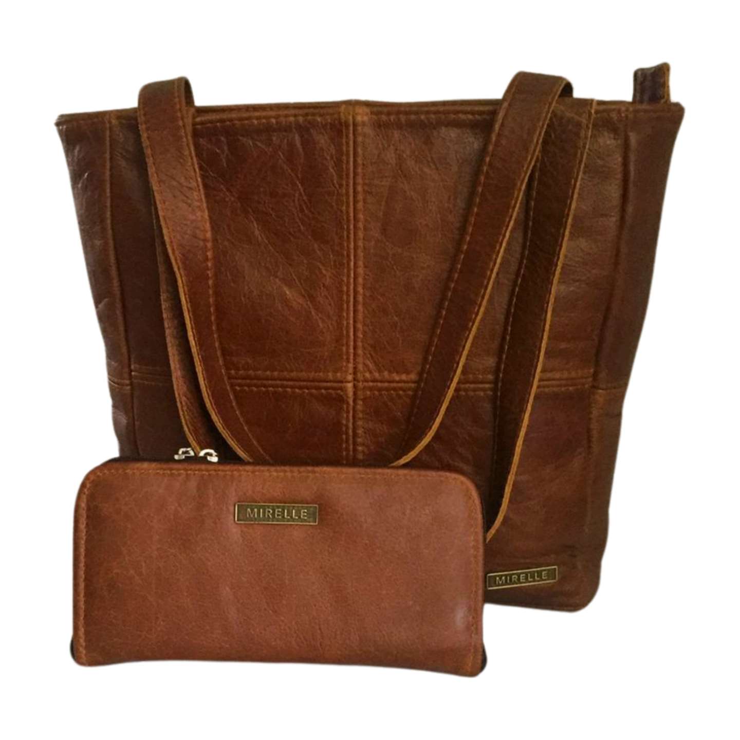 Mirelle Genuine Leather Classic Shopper And Ladies Wallet - Combo