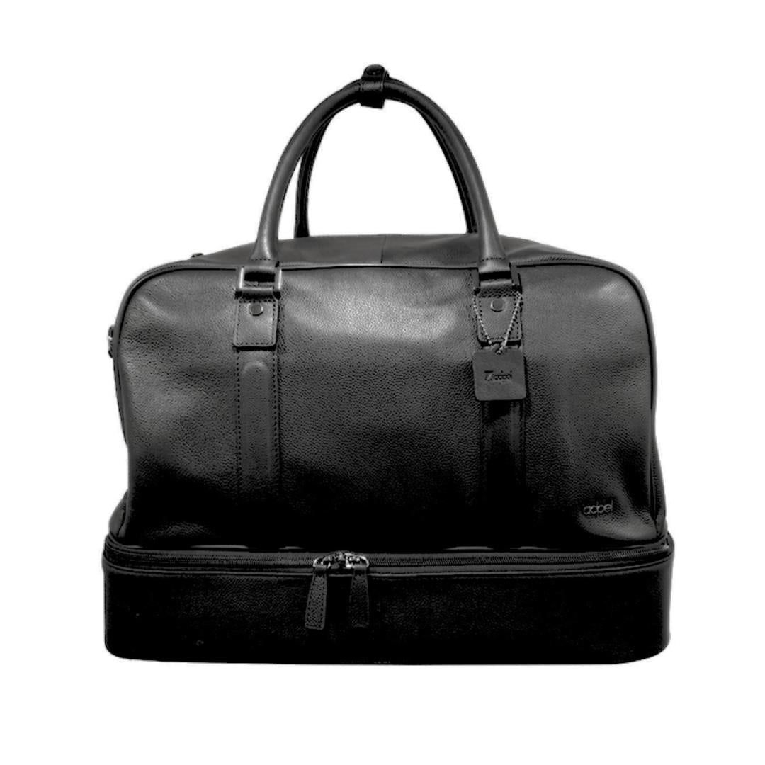 Mirelle Genuine Leather - President Double Decker Golf Bag - Shoe Compartment - Black