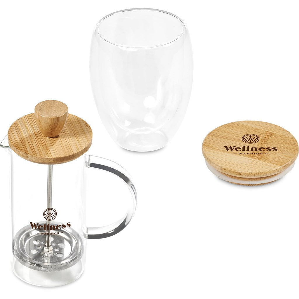 Okiyo Aibo Glass & Bamboo Coffee Set Mirelle Leather and Lifestyle