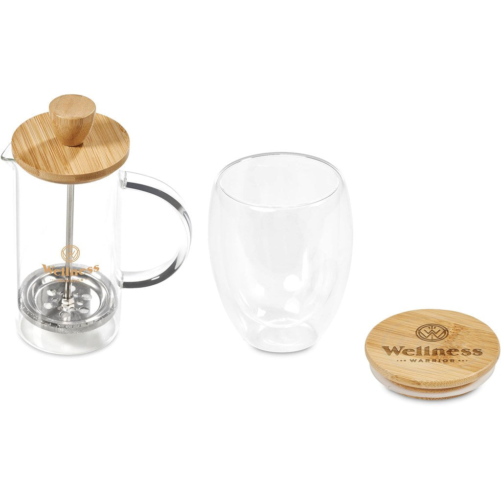 Okiyo Aibo Glass & Bamboo Coffee Set Mirelle Leather and Lifestyle