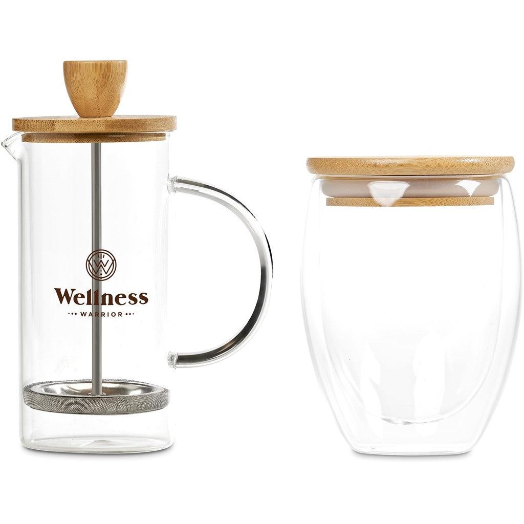 Okiyo Aibo Glass & Bamboo Coffee Set Mirelle Leather and Lifestyle