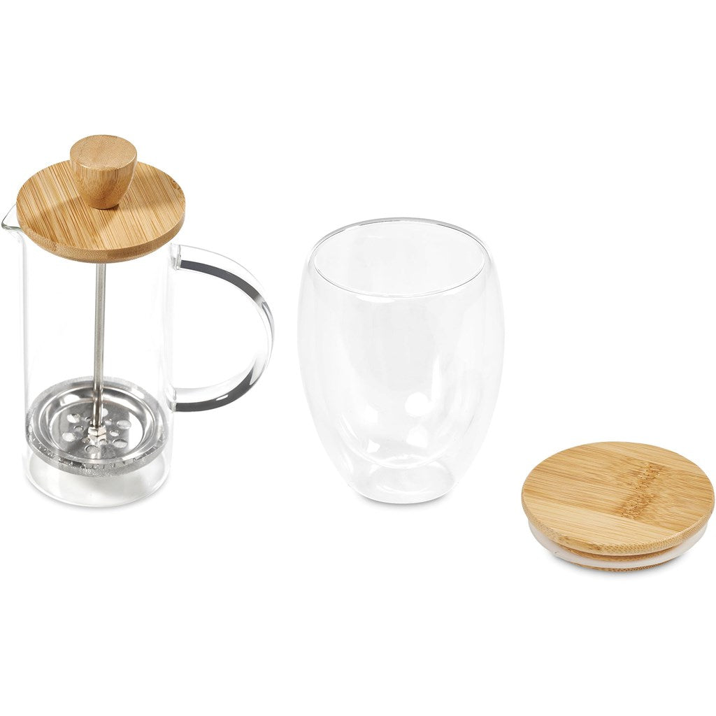 Okiyo Aibo Glass & Bamboo Coffee Set Mirelle Leather and Lifestyle
