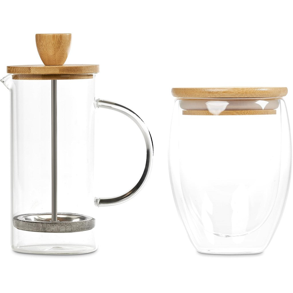 Okiyo Aibo Glass & Bamboo Coffee Set Mirelle Leather and Lifestyle