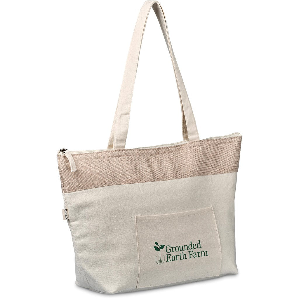 Okiyo Arshi Cotton & Jute 12 Can Lunch Cooler Mirelle Leather and Lifestyle