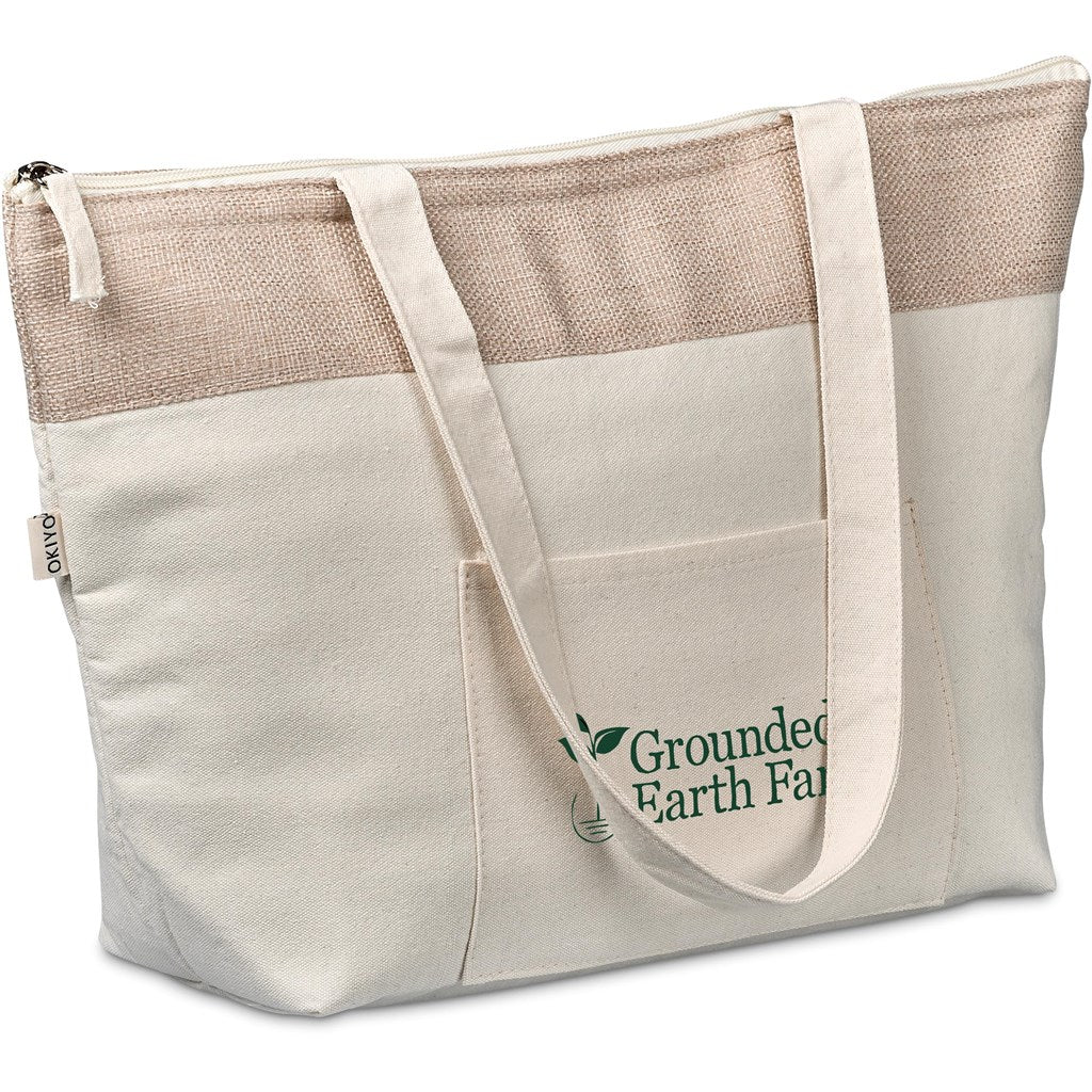 Okiyo Arshi Cotton & Jute 12 Can Lunch Cooler Mirelle Leather and Lifestyle