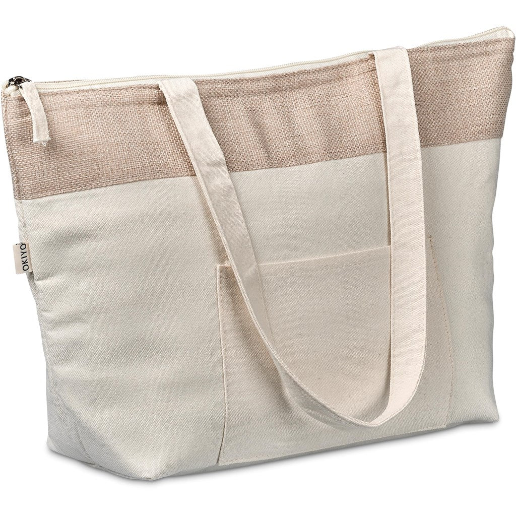 Okiyo Arshi Cotton & Jute 12 Can Lunch Cooler Mirelle Leather and Lifestyle