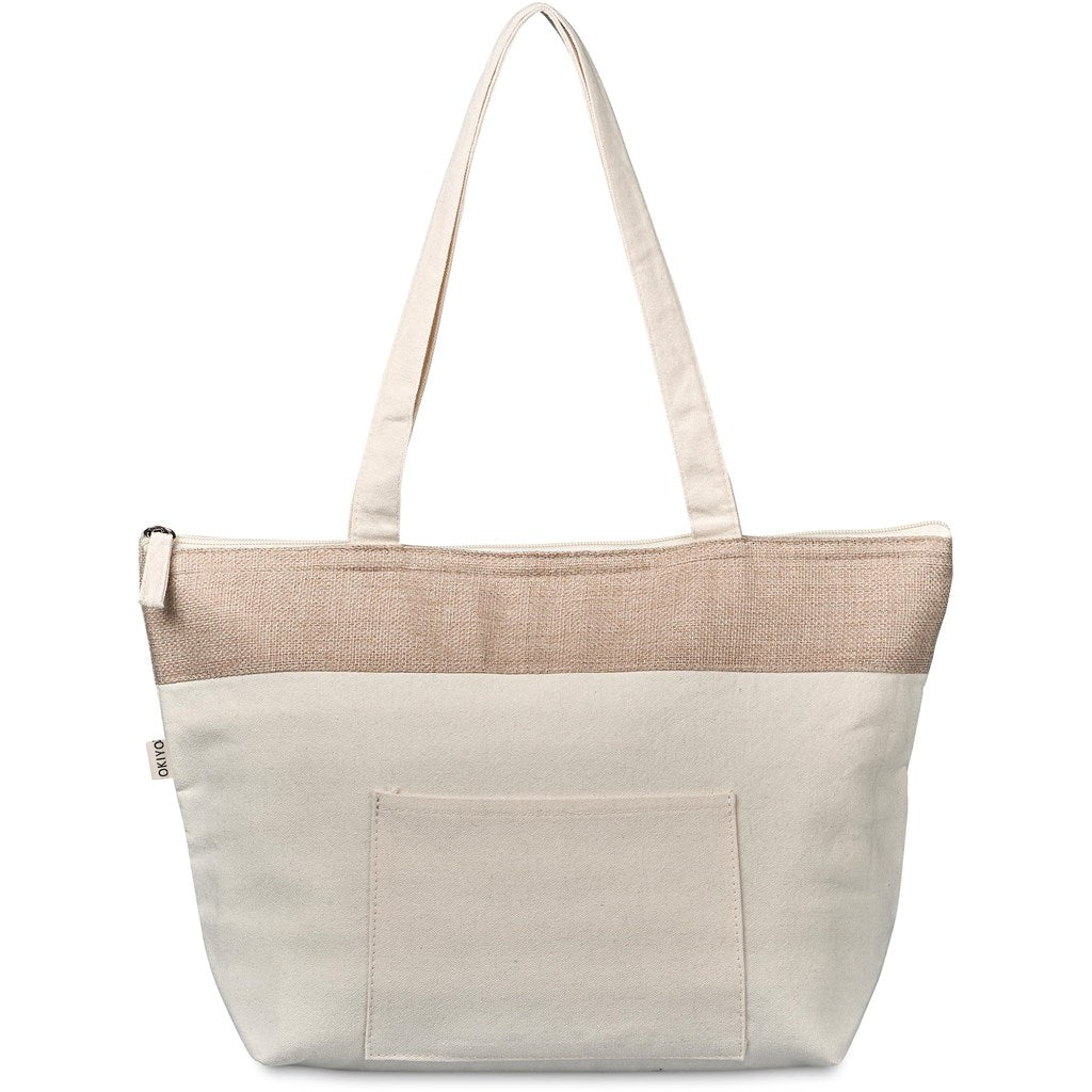 Okiyo Arshi Cotton & Jute 12 Can Lunch Cooler Mirelle Leather and Lifestyle