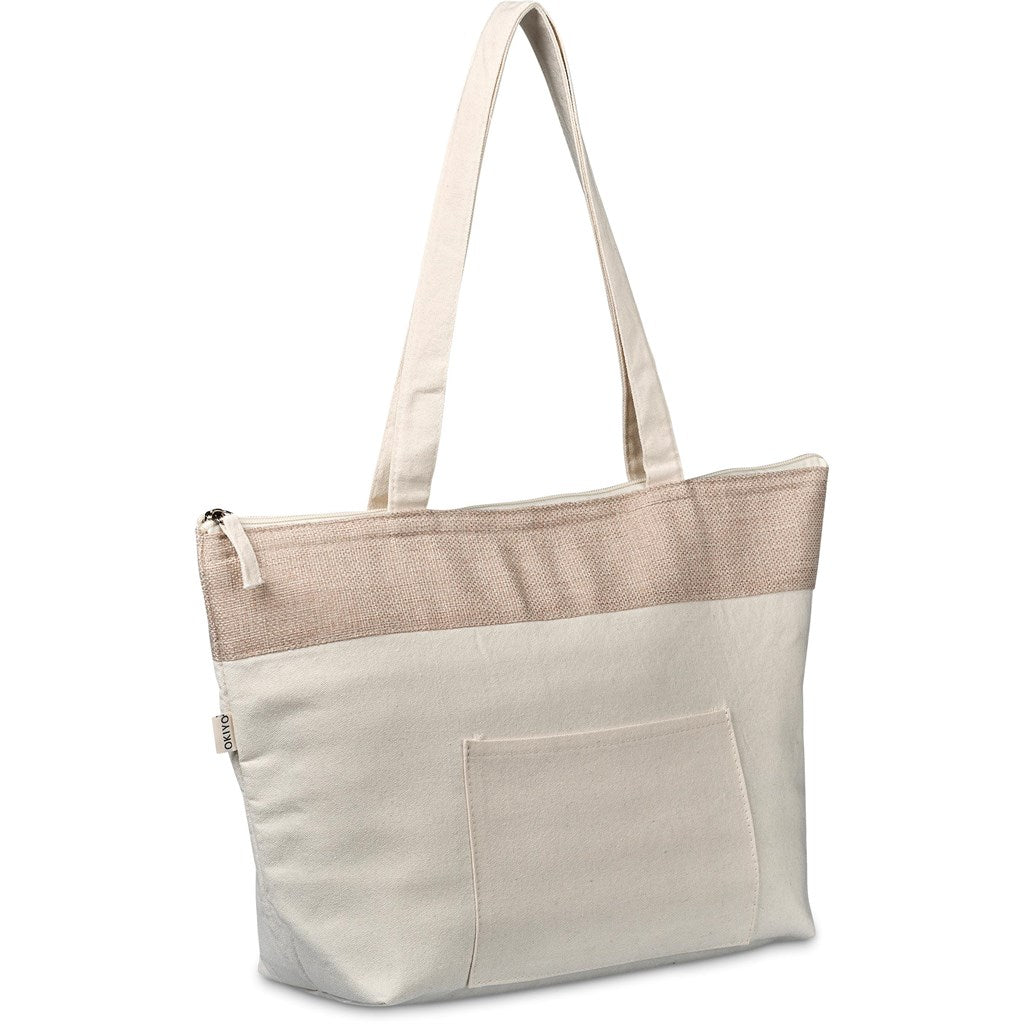Okiyo Arshi Cotton & Jute 12 Can Lunch Cooler Mirelle Leather and Lifestyle