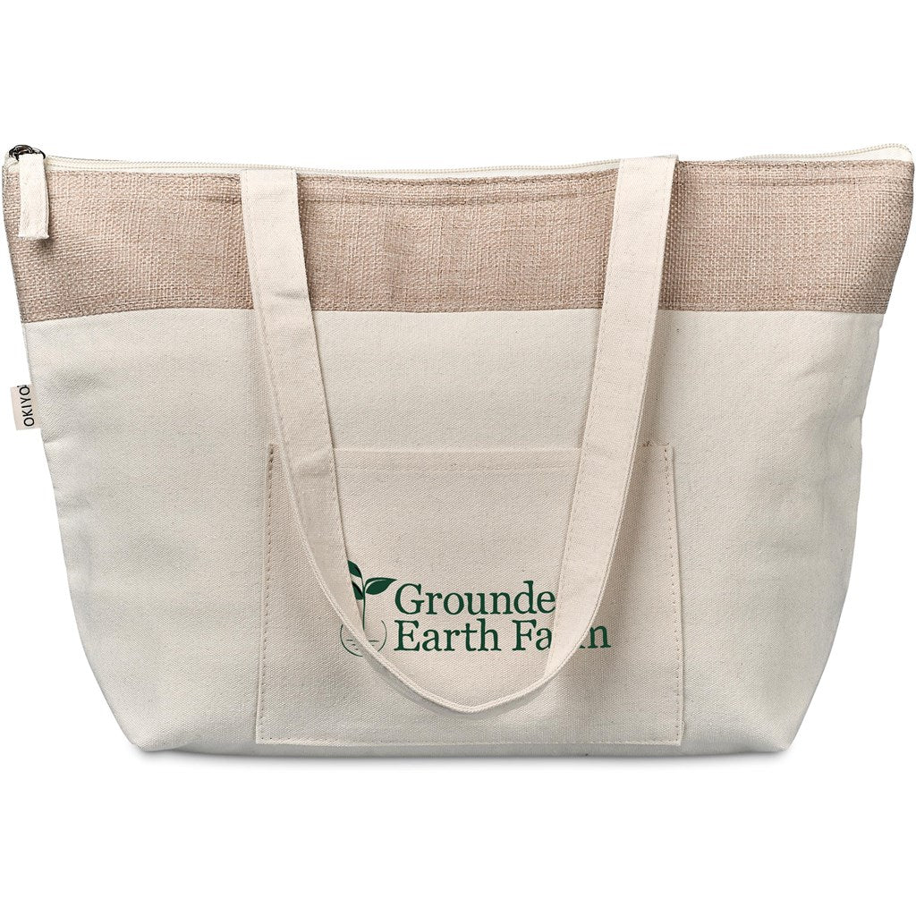 Okiyo Arshi Cotton & Jute 12 Can Lunch Cooler Mirelle Leather and Lifestyle