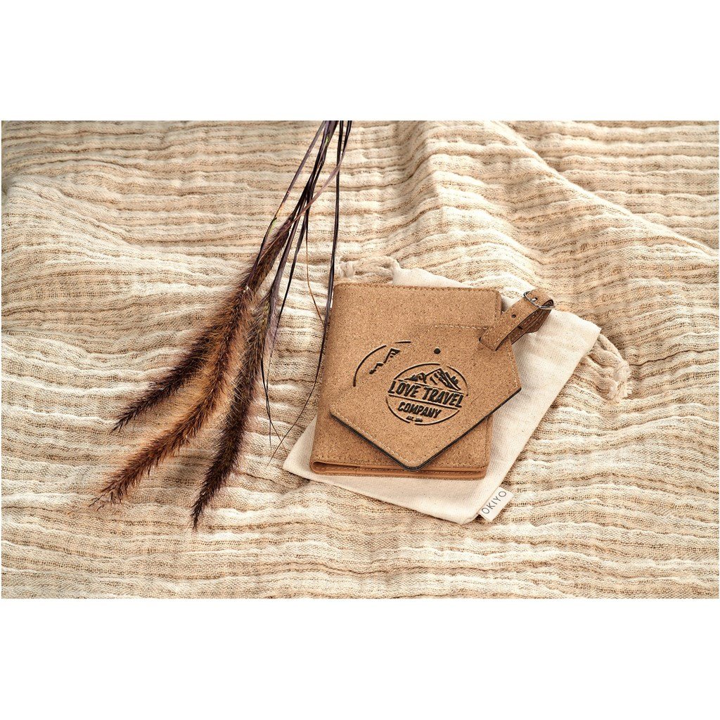 Okiyo Bouken Cork Travel Gift Set ZA Travel Gifts,Travel Essentials Mirelle Leather and Lifestyle