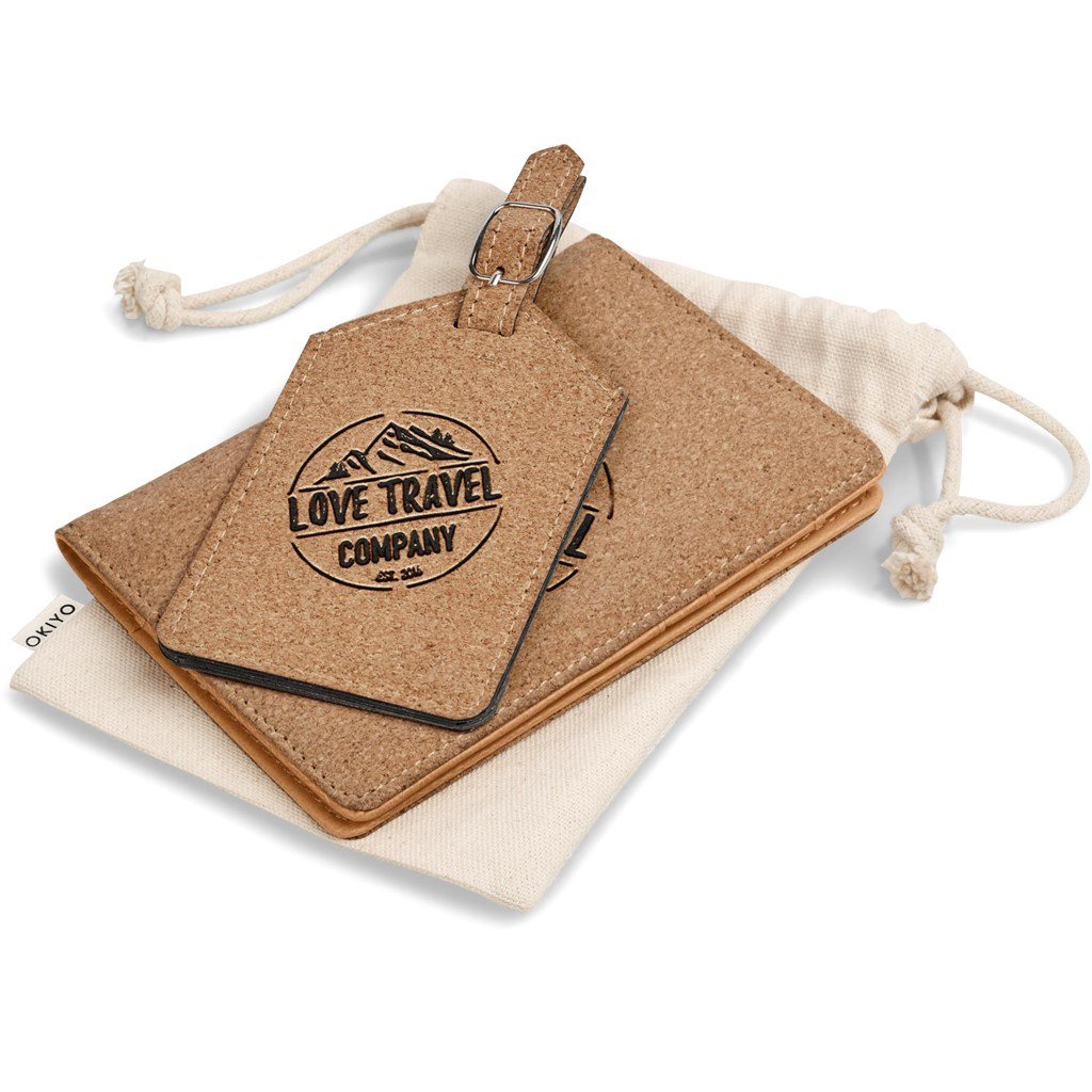 Okiyo Bouken Cork Travel Gift Set ZA Travel Gifts,Travel Essentials Mirelle Leather and Lifestyle