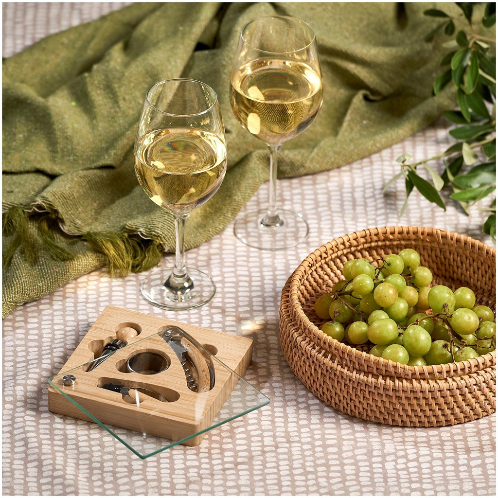 Okiyo Budonoki Bamboo Wine Accessories set Mirelle Leather and Lifestyle