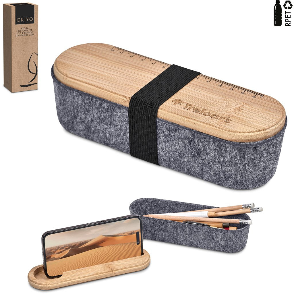 Okiyo Byoga Recycled PET Felt & Bamboo Stationery Case Mirelle Leather and Lifestyle