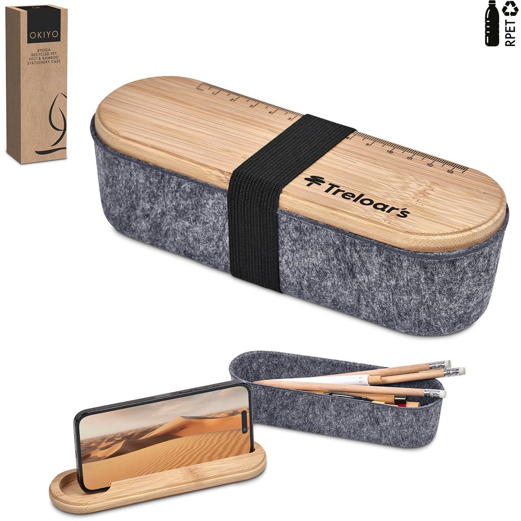 Okiyo Byoga Recycled PET Felt & Bamboo Stationery Case Mirelle Leather and Lifestyle