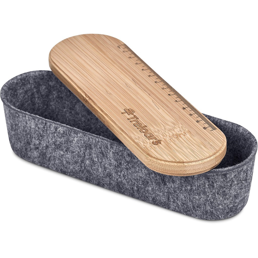 Okiyo Byoga Recycled PET Felt & Bamboo Stationery Case Mirelle Leather and Lifestyle