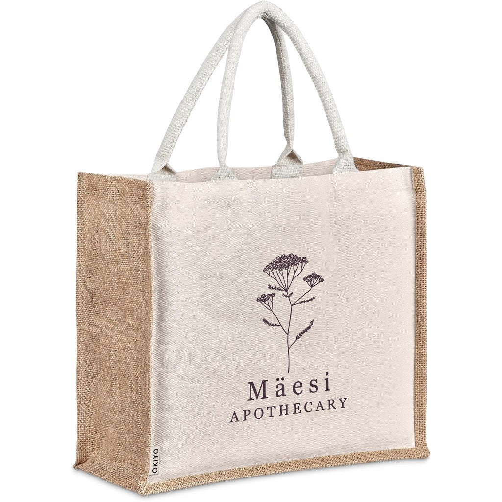 Okiyo Chinsai Maxi Jute & Cotton Tote Mirelle Leather and Lifestyle